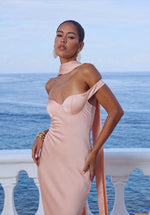 Load image into Gallery viewer, Raphaella Off Shoulder Maxi Dress - Peach
