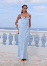 Load image into Gallery viewer, Lavena Floral Detail Maxi Dress - Sky Blue
