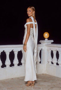 Raphaella Off Shoulder Maxi Dress - Pearl