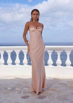 Load image into Gallery viewer, Lavena Floral Detail Maxi Dress - Peach
