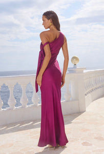 Viola One Shoulder Maxi Dress - Plum