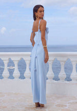 Load image into Gallery viewer, Lavena Floral Detail Maxi Dress - Sky Blue
