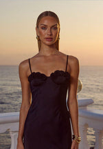 Load image into Gallery viewer, Lavena Floral Detail Maxi Dress - Black
