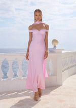 Load image into Gallery viewer, Raphaella Off Shoulder Maxi Dress - Petal
