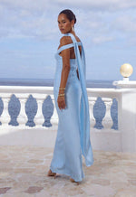Load image into Gallery viewer, Raphaella Off Shoulder Maxi Dress - Sky Blue
