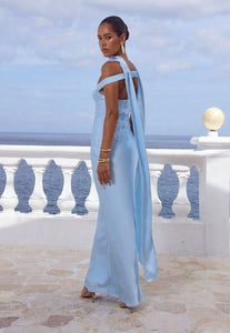 Raphaella Off Shoulder Maxi Dress - Sky Blue