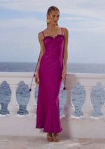 Load image into Gallery viewer, Lavena Floral Detail Maxi Dress - Plum
