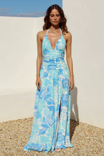Load image into Gallery viewer, Carla Plunge Maxi Dress - Lelo Blue
