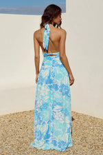 Load image into Gallery viewer, Carla Plunge Maxi Dress - Lelo Blue
