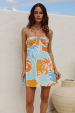 Load image into Gallery viewer, Aubrie Halter Mini Dress - Stilla Orange
