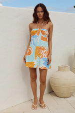 Load image into Gallery viewer, Aubrie Halter Mini Dress - Stilla Orange
