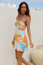 Load image into Gallery viewer, Aubrie Halter Mini Dress - Stilla Orange
