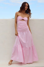 Load image into Gallery viewer, Kylie Ruched Strapless Maxi Dress - Pink
