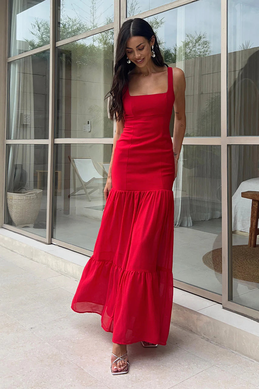 Tahlia Maxi Dress - Red