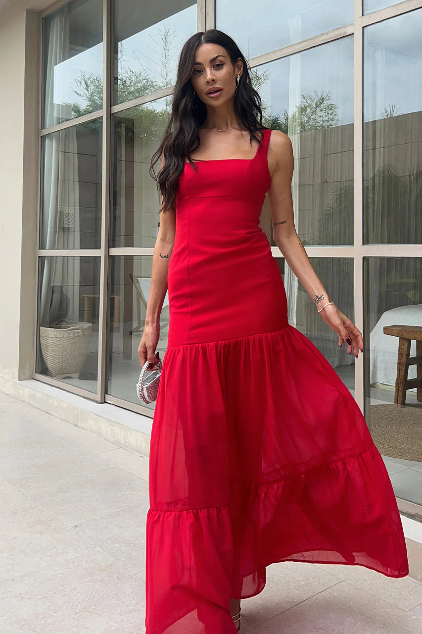 Tahlia Maxi Dress - Red