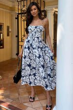 Load image into Gallery viewer, Kelani A-Line Midi Dress - Navy Floral
