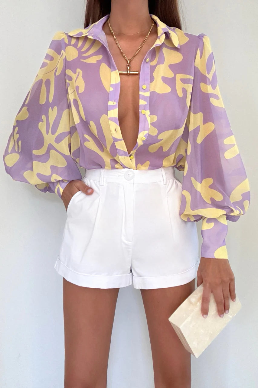 Fleetwood Blouse - Lilac Botanica