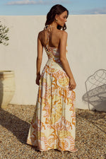 Load image into Gallery viewer, Giulia Ruched Maxi Dress - Tahiti Pink
