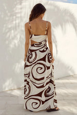 Load image into Gallery viewer, Lyla Asymmetrical Maxi Dress - Rital Swirl Chocolate
