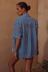 Liora Short - Indigo Stripe