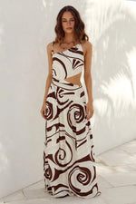 Load image into Gallery viewer, Lyla Asymmetrical Maxi Dress - Rital Swirl Chocolate
