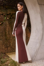 Load image into Gallery viewer, Elita Maxi Skirt - Chocolate/Cream
