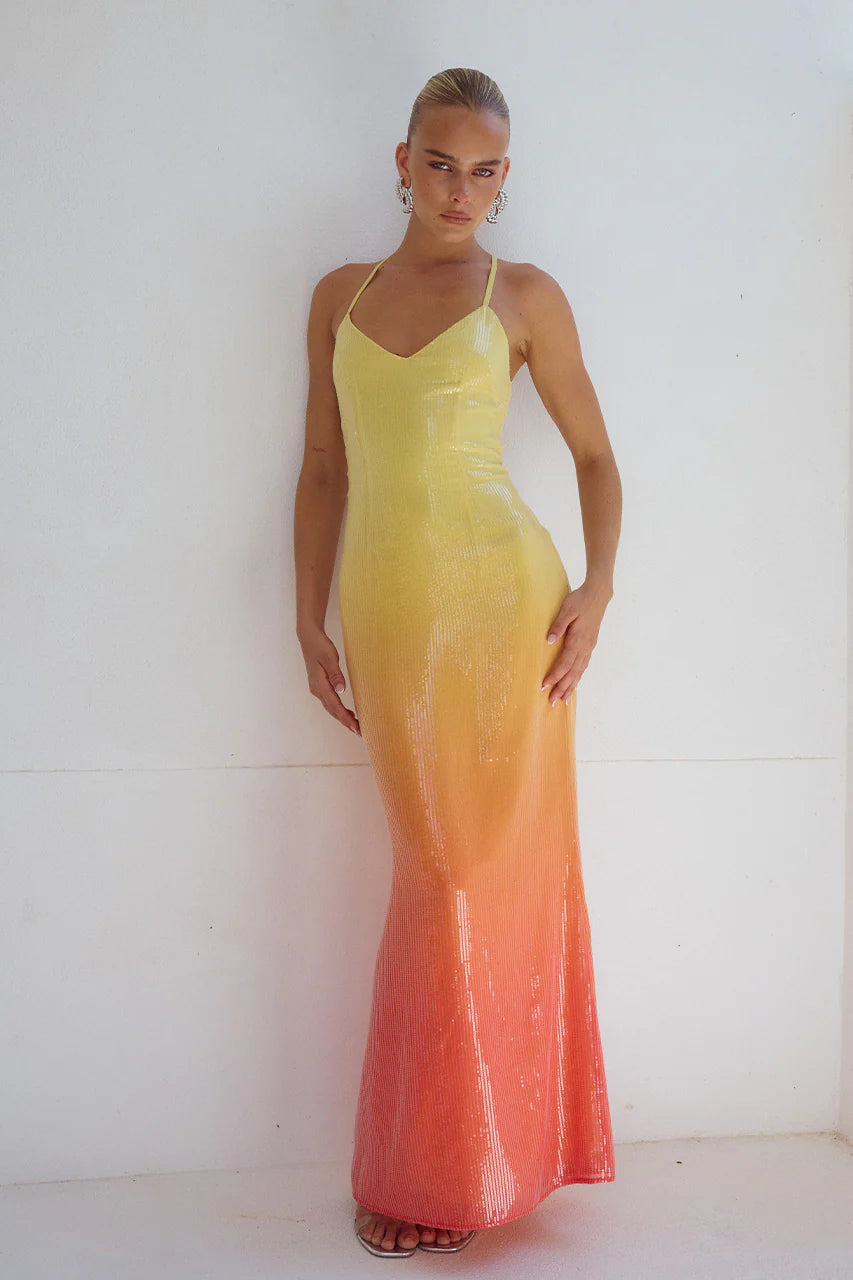 Niyah Maxi Dress - Mimosa Ombre