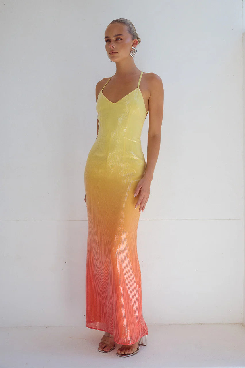 Niyah Maxi Dress - Mimosa Ombre