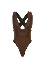 Load image into Gallery viewer, Cannes Plunge One Piece Swimsuit - Coco
