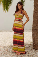 Load image into Gallery viewer, Xylia Halter Low Plunge Maxi Dress - Anabell Red
