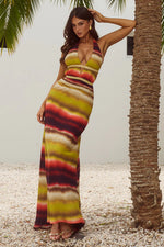 Load image into Gallery viewer, Xylia Halter Low Plunge Maxi Dress - Anabell Red
