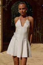 Load image into Gallery viewer, Ismarie Halter Mini Dress - White

