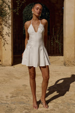 Load image into Gallery viewer, Ismarie Halter Mini Dress - White
