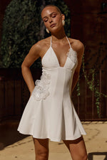 Load image into Gallery viewer, Ismarie Halter Mini Dress - White
