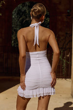 Load image into Gallery viewer, Nalita Halter Ruffle Mini Dress - White
