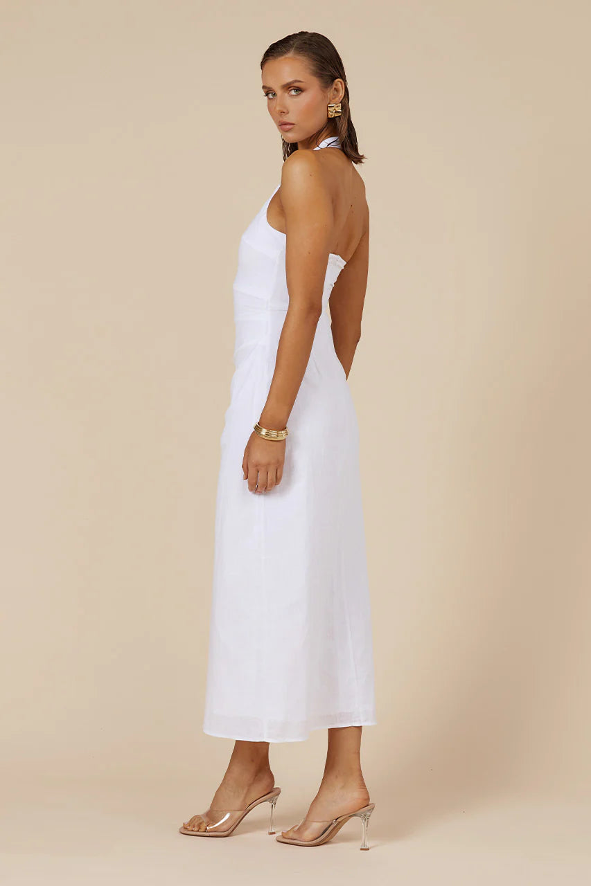 Saphira Long Midi Dress - White