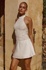Load image into Gallery viewer, Senna Halter Open Back Mini Dress - White
