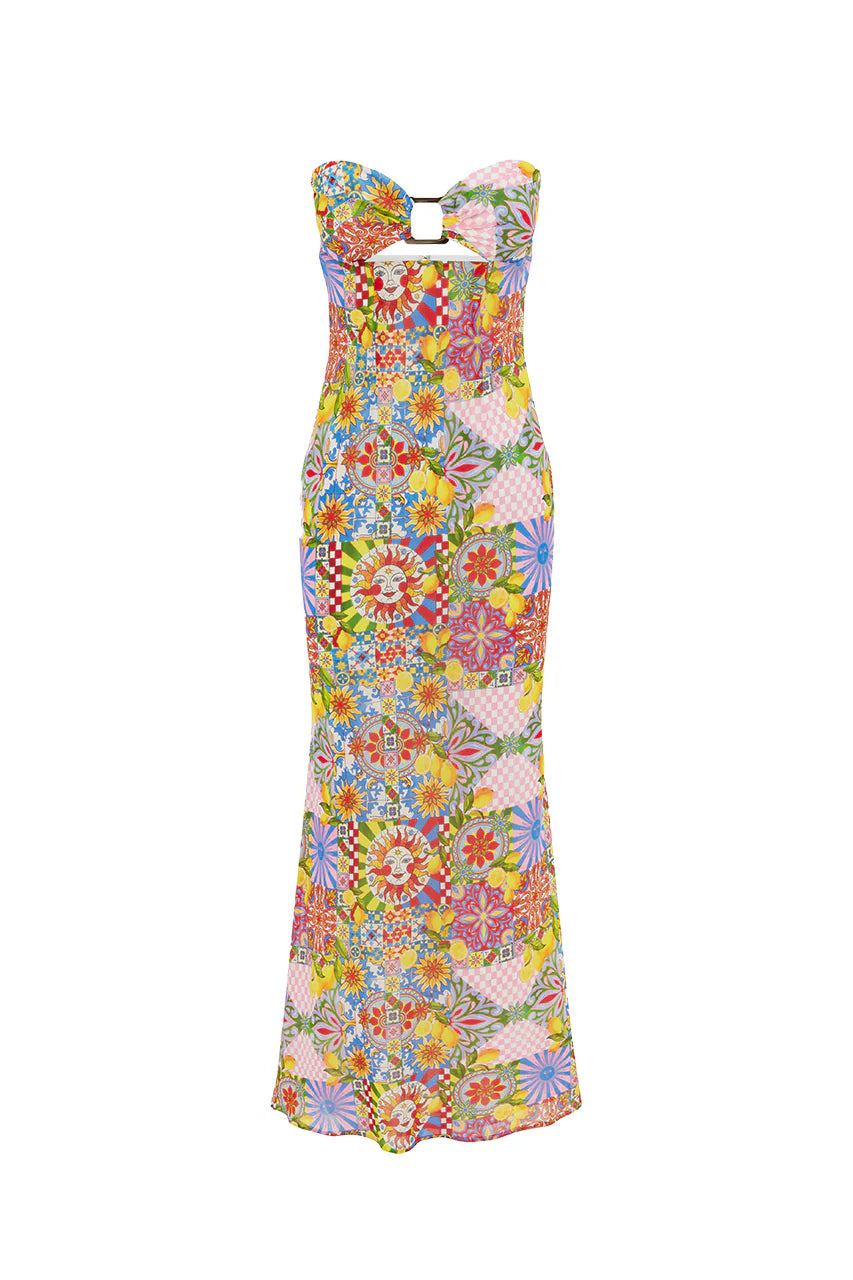 Velzy Strapless Dress - Anacapri Pink