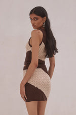 Load image into Gallery viewer, Julie Mini Skirt - Sand/Chocolate
