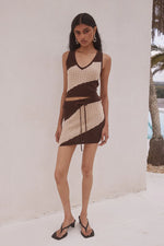 Load image into Gallery viewer, Julie Mini Skirt - Sand/Chocolate
