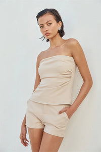 Winifred Strapless Top - Sand