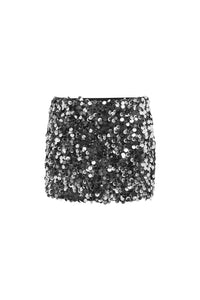 Idalia Sequin Mini Skirt - Silver