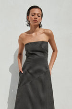 Load image into Gallery viewer, Aurea Maxi Dress - Black Pinstripe
