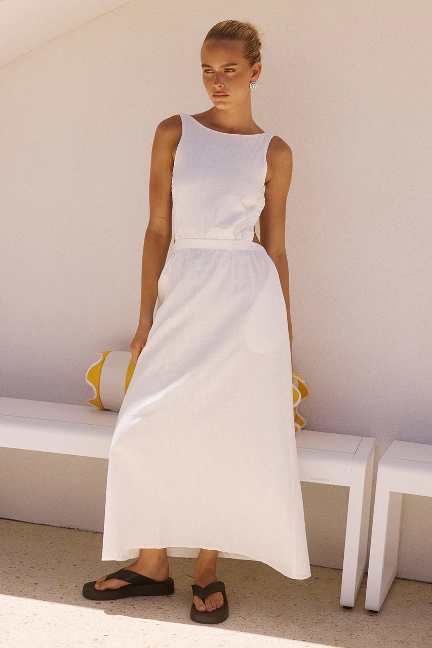 Bela Midi Dress - White
