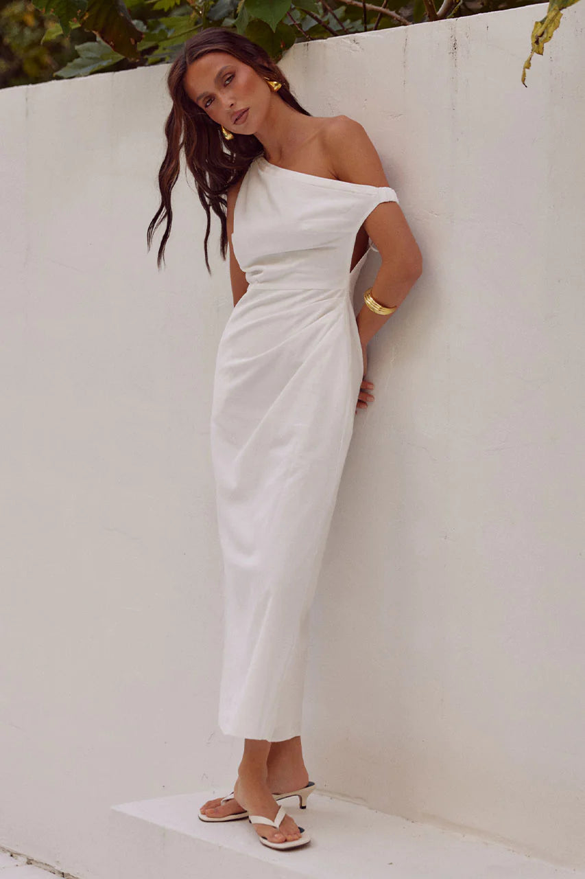 Jaspin Midi Dress - White