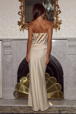 Load image into Gallery viewer, Makena Strapless Sequin Maxi Dress - Camellia Beige
