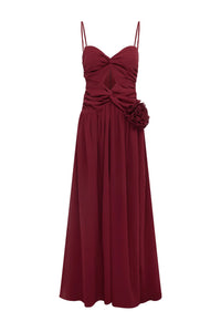 Danika Side Slit Maxi Dress - Berry