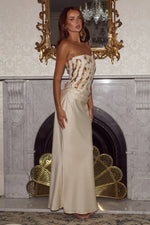 Load image into Gallery viewer, Makena Strapless Sequin Maxi Dress - Camellia Beige
