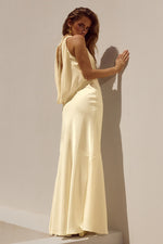 Load image into Gallery viewer, Gabriella Cowl Maxi Dress - Lemon
