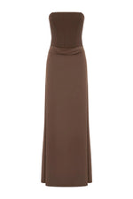Load image into Gallery viewer, Taleah Strapless Corset Maxi Dress - Espresso

